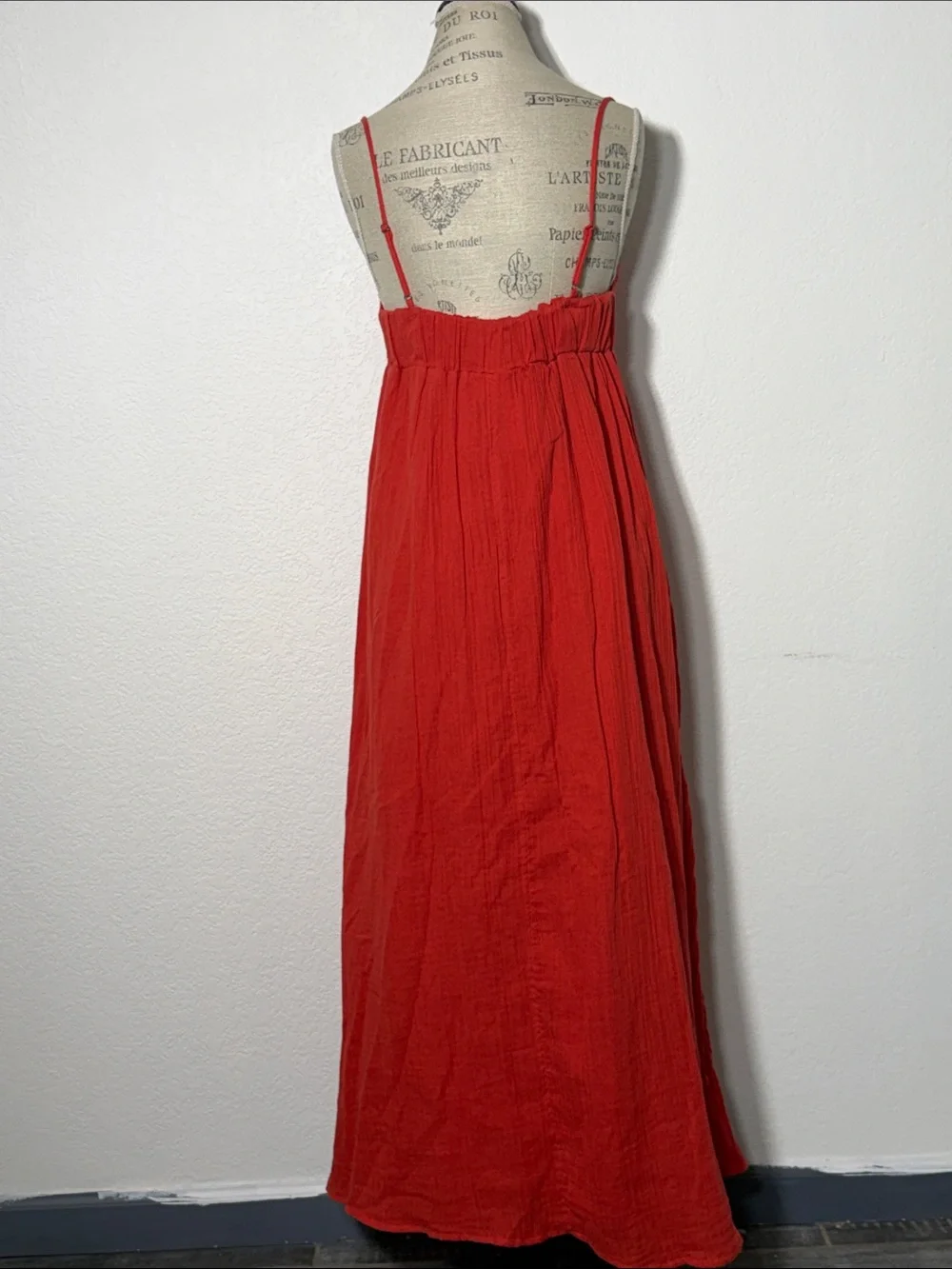 Abercrombie & Fitch Red Maxi Dress with Spaghetti Straps